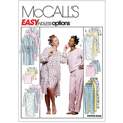 McCall's 4317 Misses /Miss Petite Nightgown Robe Pajamas Sewing Pattern L-XL 